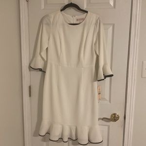 Nannette White dress with black trim